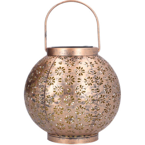 Lampe solaire en fer forgé creuse et étanche pour jardin, balcon, pelouse ou terrasse