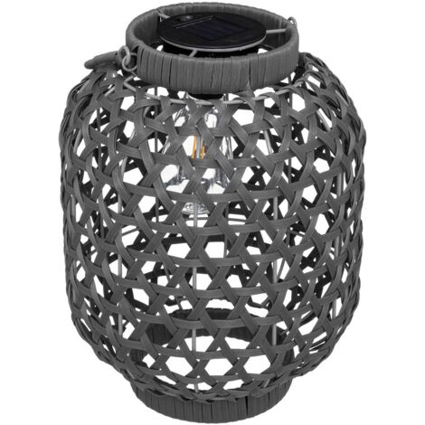 Lampe solaire en métal gris D 23 x H 32 cm à poser ou à suspendre - Atmosphera