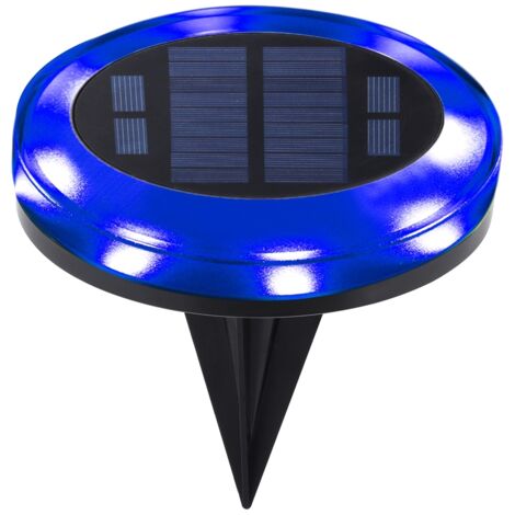 Lampe solaire étanche à 12 LED à encastrer dans le sol Lampe d'extérieur pour décoration de jardin et pelouse Bleu
