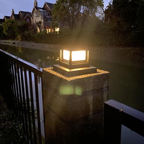 Lampe solaire étanche pour poteau extérieur, colonne, terrasse, clôture, portail, jardin
