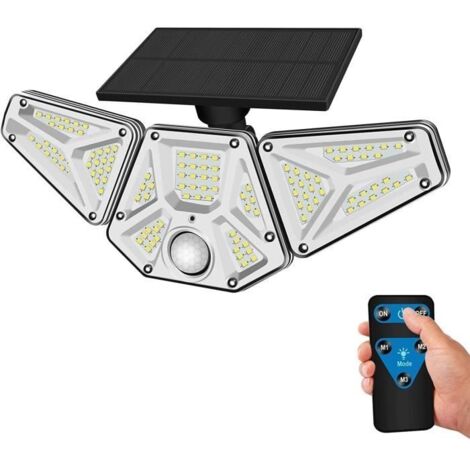 Lampe Solaire Extérieur 113 LED avec Télécommande et Détecteur de Mouvement pour Jardin Cour Garage