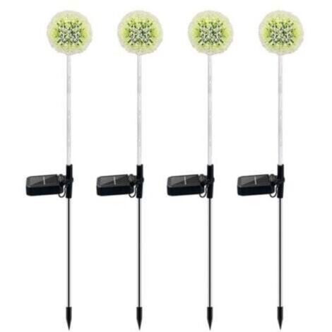 Lampe Solaire Exterieur, 4 Pièces Lampe Solaire Pissenlit avec Changement de Couleur LED, Étanche Lampe Solaire Exterieur Jardin pour Pelouse, Balcon, Terrasse, Cour, Halloween Decoration Noel