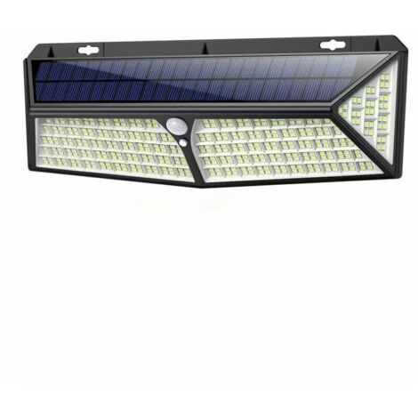Lampe Solaire Extérieur 430 LED Détecteur de mouvement éclairage Solaire Extérieur Spot sans Fil Sécurité étanche Lumière Solaire pour Jardin，Fonepro