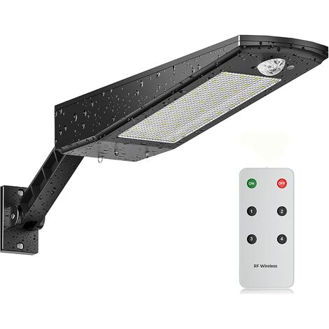 Lampe Solaire Exterieur 48 LED 900lm, IP65 étanche lumiere projecteur solaire exterieur, avec Support réglable et Télécommande, 180° lampe solaire exterieur detecteur de mouvement pour Jardin [Classe énergétique A+]