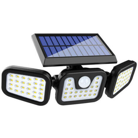 Lampe Solaire Extérieur 50W, Etanche IP67 Lumière Solaire éclairage avec Détecteur de Mouvement, 360° Reglable Applique Murale, Lampe de Sécurité sans Fil lampe Mural pour Jardin Garage