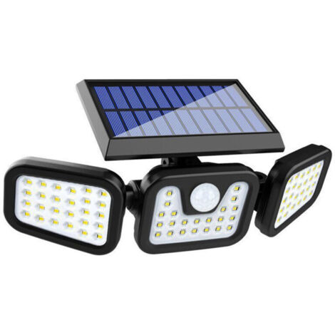 Lampe Solaire Extérieur 50W, Etanche IP67 Lumière Solaire éclairage avec Détecteur de Mouvement, 360° Reglable Applique Murale, Lampe de Sécurité sans Fil lampe Mural pour Jardin Garage