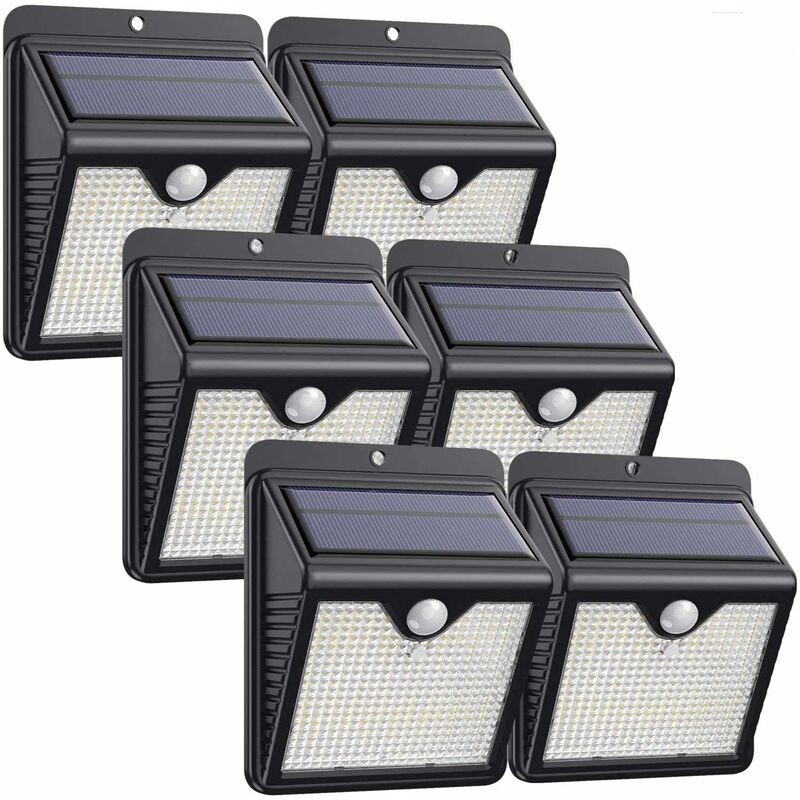 Lampe Solaire Extérieur, [ 6 Pack 150 led - 1000 lumens] Lumière Etanche éclairage Solaire avec Détecteur de Mouvement de Sécurité sans Fil lampe