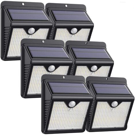 Lampe Solaire Extérieur, [ 6 Pack 150 LED - 1000 lumens]  Lumière Solaire Etanche éclairage Solaire avec Détecteur de Mouvement Lampe de Sécurité sans Fil lampe mural pour Jardin