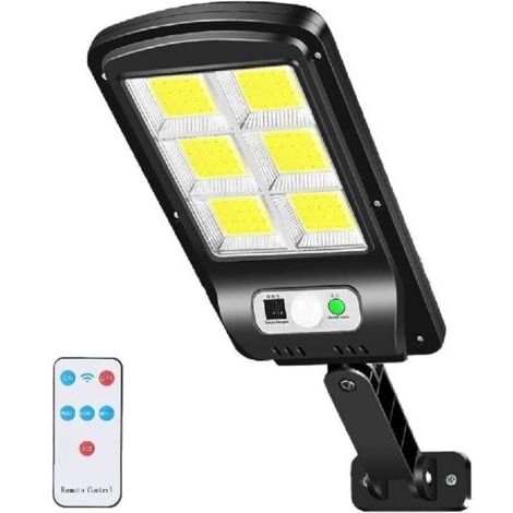 Lampe Solaire Extérieur, 6000LM LED Réverbères Lumière Solaire Projecteur Détecteur de Mouvement 3 Modes IP67 étanche pour Jardin, Garage, Cour, Escalier, Patio (1-Pièce)