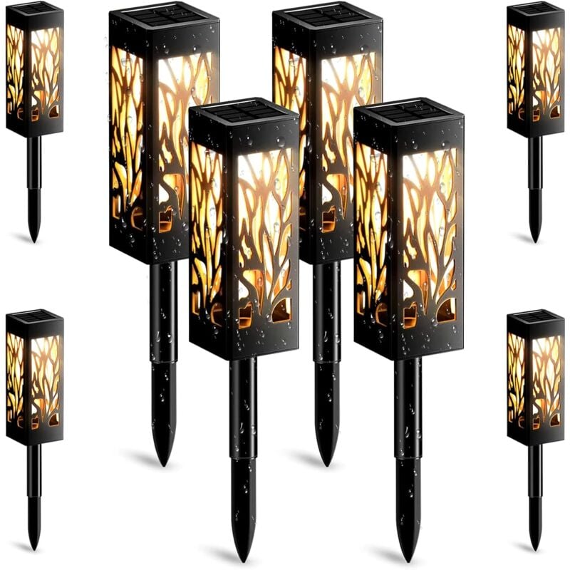 Lampe Solaire Exterieur, 8 Pièces Décoration Jardin Lanterne Solaire avec Lumière Blanche Chaude IP65 Étanche Lampe Solaire Exterieur Jardin pour