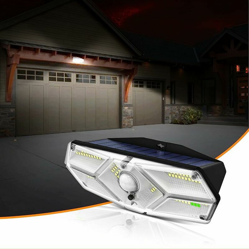 Lampe Solaire Exterieur, Applique Solaire Exterieur 104 led Lumière Solaire avec Détecteur de Mouvement Sans Fil