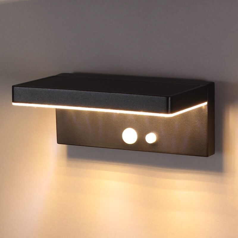 Lampe Solaire Extérieur avec Détecteur de Mouvement 3 Modes Applique Mural Extérieur LED Solaire Étanche IP44 Blanc chaud Lumière Solaire pour Jardin