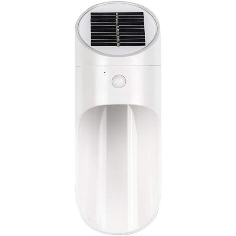 Lampe Solaire Extérieur avec Détecteur de Mouvement, Sans Fil Applique Solaire Imperméable, 120°Grand Angle 4 M Détection éclairage de Sécurité D'extérieur pour Porte D'entrée, Cour, Garage-blanc