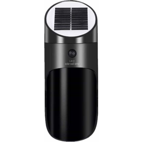 Lampe Solaire Extérieur avec Détecteur de Mouvement, Sans Fil Applique Solaire Imperméable, 120°Grand Angle 4 M Détection éclairage de Sécurité D'extérieur pour Porte D'entrée, Cour, Garage-Noir-Fei Y