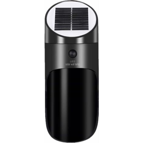 Lampe Solaire Extérieur avec Détecteur de Mouvement, Sans Fil Applique Solaire Imperméable, 120°Grand Angle 4 M Détection éclairage de Sécurité D'extérieur pour Porte D'entrée, Cour, Garage-Noir-Fei Y