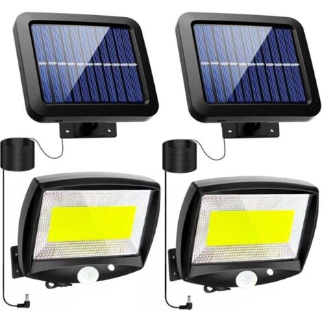Lampe Solaire Exterieur avec Détecteur de Mouvement Spot Étanche IP65 3 Modes pour Jardin Garage Patio