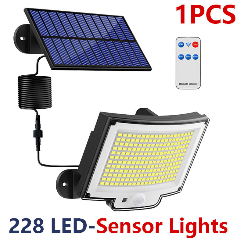 Largeight - Lampe Solaire Extérieur Détecteur de Mouvement, Lumière Solaire Extérieure avec Télécommande, 1800 mAh 3 Modes Étanche IP65 Éclairage
