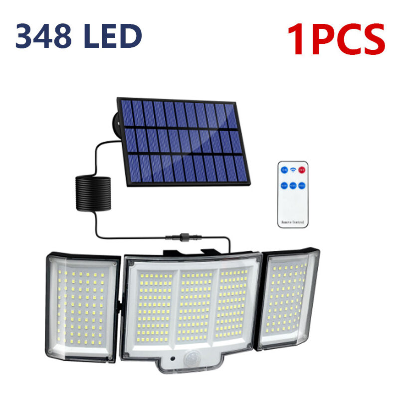 Largeight - Lampe Solaire Extérieur Détecteur de Mouvement, Lumière Solaire Extérieure avec Télécommande, 1800 mAh 3 Modes Étanche IP65 Éclairage
