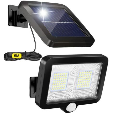 Lampe Solaire Exterieur Detecteur de Mouvement - Noir - 98 Leds - Étanche IP65 - Angle d\'éclairage de 120°