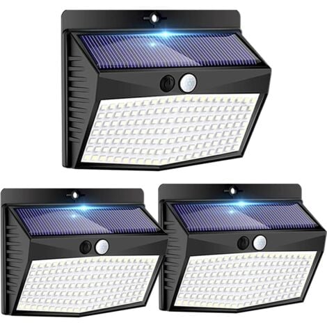 HOUHENCE Lampe Solaire Extérieur Détecteur de Mouvement【Lot de 3 de 138LED】 Lumière étanche Sans Fil 3 Modes Spot LED éclairage extérieur solaire pour Jardin Decoration