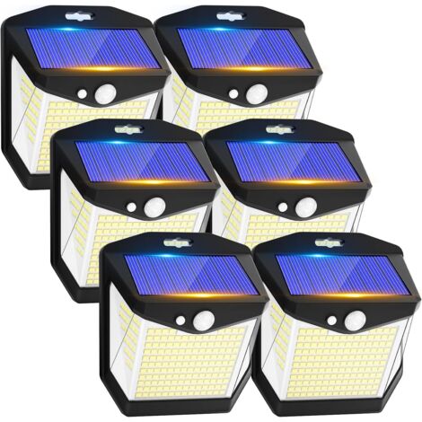 Lampe Solaire Exterieur Détecteur Mouvement - 6 Packs 248 LED Lumière Solaire Extérieur étanche Sans Fil éclairage Extérieur Solaire pour Jardin Patio Garage [Classe énergétique A+++]