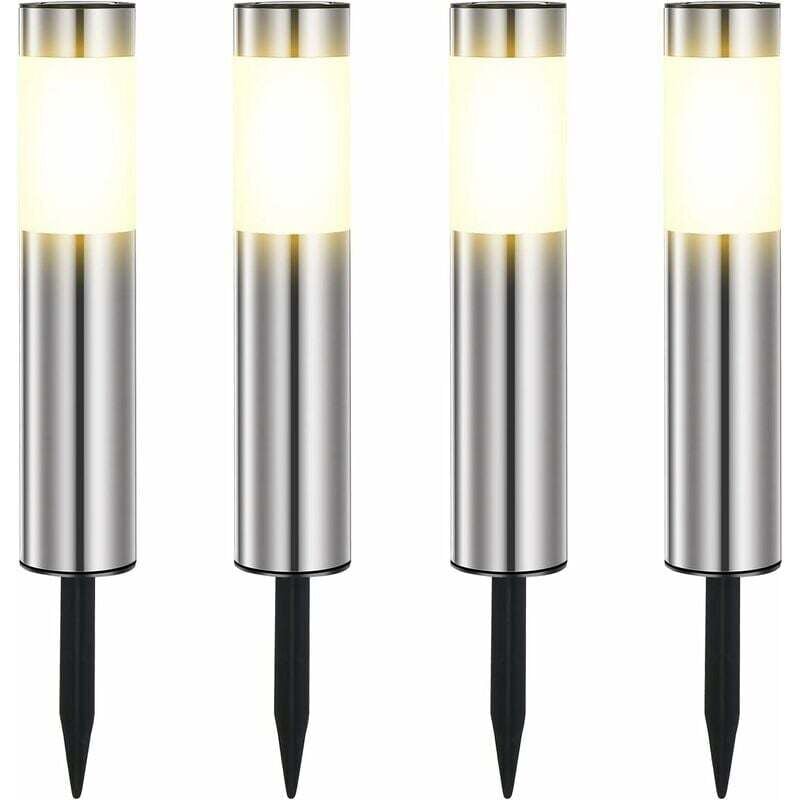 Lampe Solaire Exterieur, En Acier Inoxydable Solaire Exterieur Jardin led éTanches IP65 Pour Le Patio, La Pelouse, Les Chemins Et Les Sentiers De La