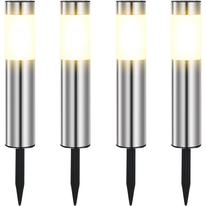 Lampe Solaire Exterieur, En Acier Inoxydable Solaire Exterieur Jardin led éTanches IP65 Pour Le Patio, La Pelouse, Les Chemins Et Les Sentiers De La