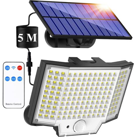 Lampe Solaire Extérieur Jardin 2000lm IP65 Capteur 270° 3 Modes Éclairage Projecteur Luminaire Spot [Classe énergétique E]