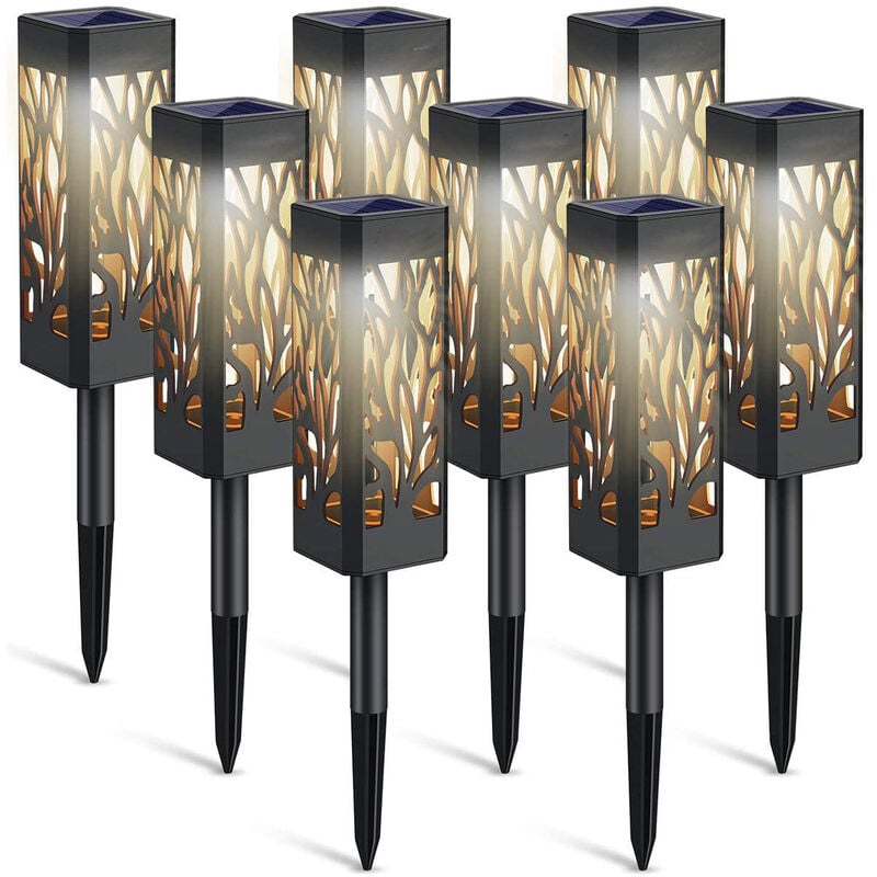 Lampe Solaire Exterieur Jardin, 6 Pièces Décoration Jardin Lanterne Solaire avec Lumière Blanche Chaude, IP65 Étanche Lumière Solaire Extérieure Auto