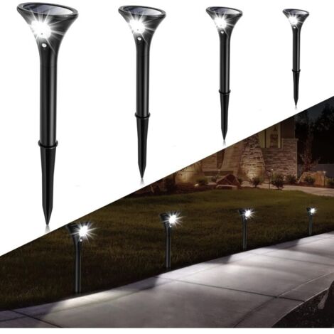 Lampe Solaire Extérieur Jardin Lumière Solaire Exterieur Étanche IP65 Eclairage Spot Solaire Exterieur LED Sécurité Sans Fil Fonctionne Jusqu'à 120 Heures avec Détecteur de Mouvement [4 Pack]
