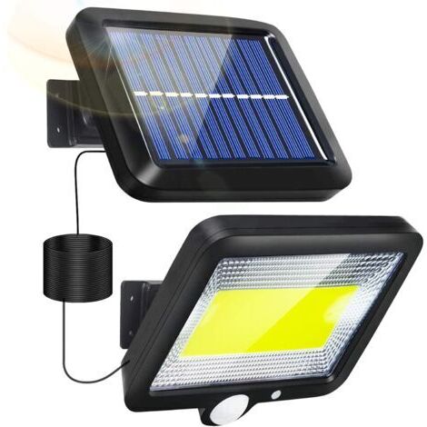 Lampe Solaire Exterieur, Lumière solaire extérieure avec détecteur de mouvement LED Eclairage Exterieur avec Detecteur étanche Sans Fil Spot IP65 avec 3 Modes pour Jardin Patio Garage H406
