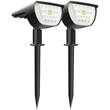 Lampe Solaire Exterieur Puissante Spot Solaire Exterieur Imperméable, Lumière Solaire de Jardin, Eclairage Exterieur Solaire Pour Les Décorations de Jardin 32LED 2pcs