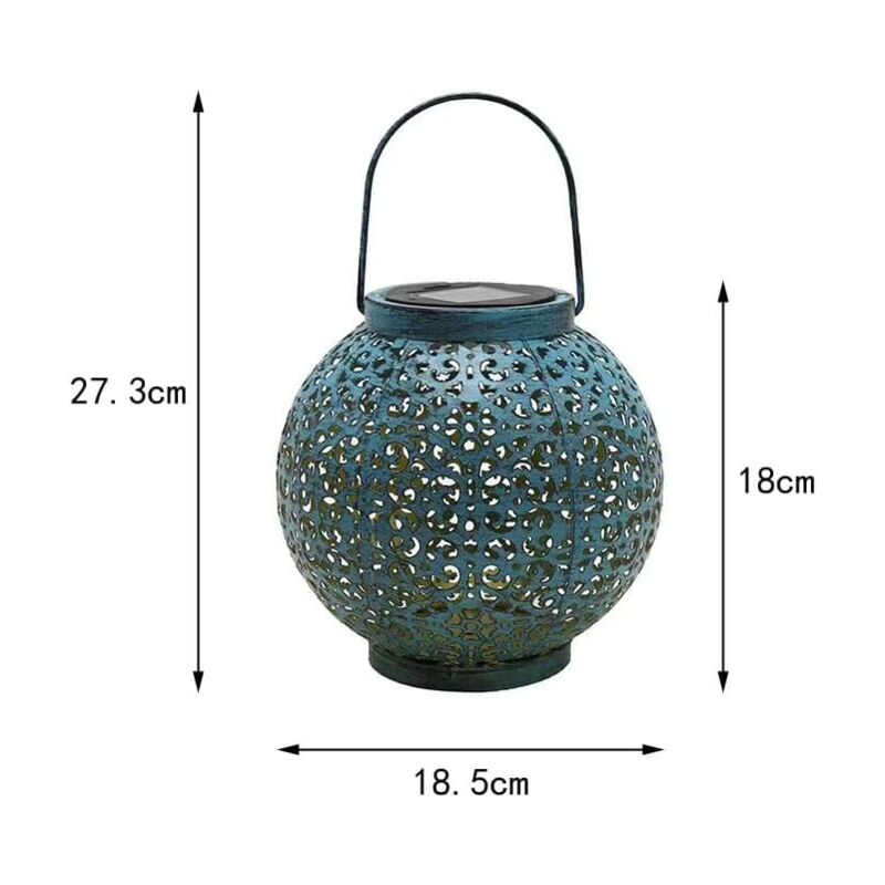 Lampe Solaire Extérieur, Solaire Exterieur, de Jardin - Lanterne Solaire en Fer Forgé avec Motifs en Filigrane, Étanche et Décoration pour Cour et