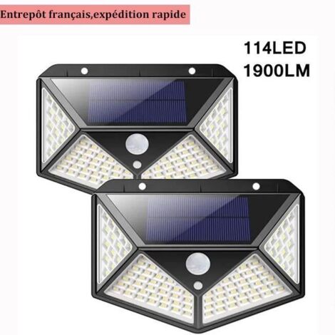 Lampe Solaire Extérieur - WEEYIN - 100 LED - Détecteur de Mouvement - IP65 Etanche