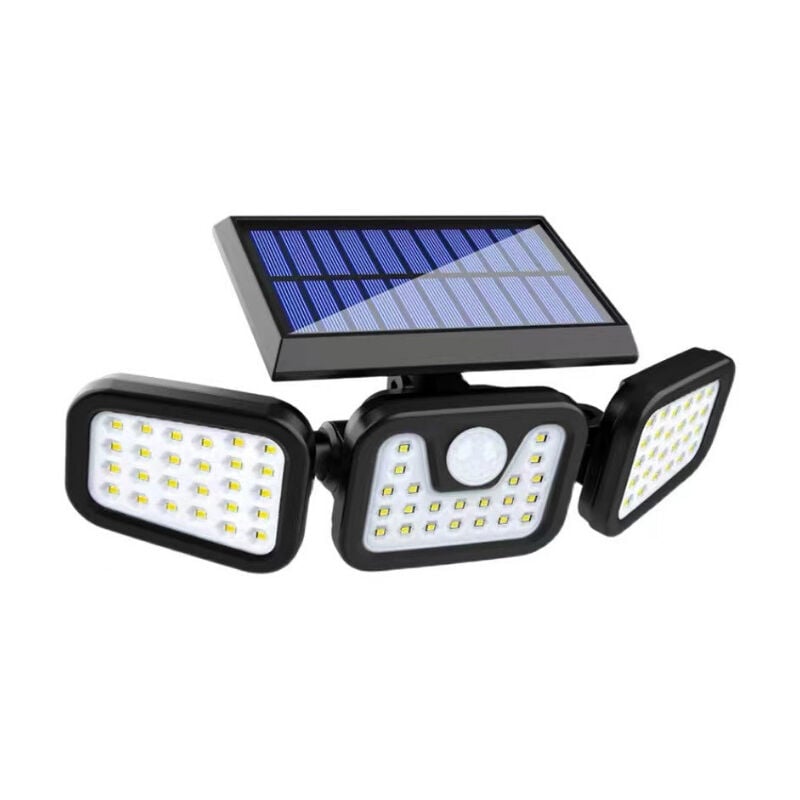 Lampe Solaire Extérieur74 led, étanche IP65, éclairage grand angle 360 ​​°, lumière solaire avec détecteur de mouvement, pour jardin, entrée