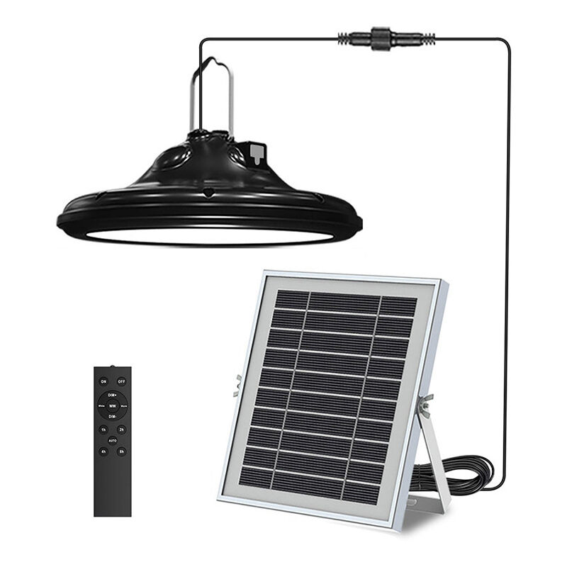 Lampe solaire extérieure 1200LM, pendentif solaire 3 modes, panneau solaire réglable, 4 niveaux de luminosité avec télécommande, éclairage led