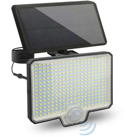 Lampe solaire extérieure 294 LED avec détecteur de mouvement – Alimentation solaire – IP65 étanche – 4 modes d'éclairage – Batterie 1800mAh