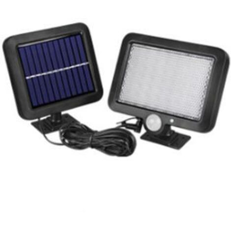 Lampe Solaire Extérieure, 56 LED Lampe Solaire de Jardin, Lampe de Sécurité avec Détecteur de Mouvement, Angle d'Eclairage 120°, Étanche IP65, 1 Paquet avec Câble de 5m