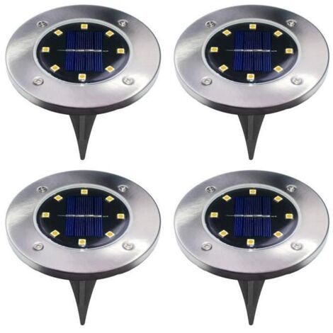 Lampe Solaire Extérieure 8 LED, Étanche IP65, Projecteur Solaire 4 Pièces MKK97