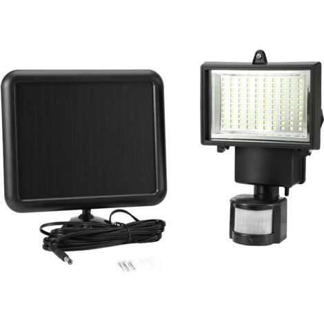 Lampe solaire extérieure à 100 LED avec détecteur de mouvement PIR, lampe de sécurité pour jardin et lampe de secours