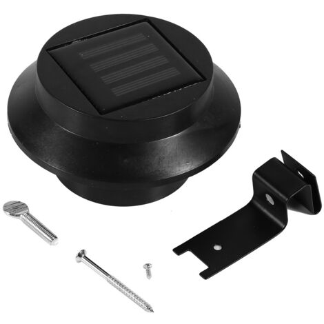 Lampe solaire extérieure à 3 LED, murale, pour jardin, allée ou clôture (noir et blanc chaud)
