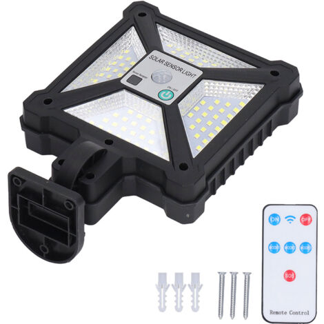 Lampe solaire extérieure à détecteur de mouvement, étanche IP65, LED avec télécommande pour allée ou clôture