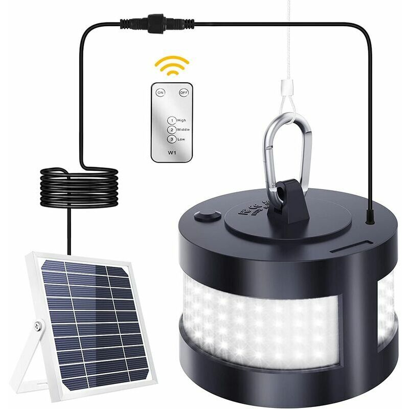 Lampe Solaire Extérieure et Intérieure, 160 LED 3 Modes, avec Télécommande, Étanche IP65, pour Jardin,-