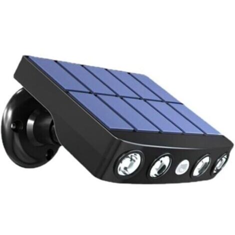 Lampe solaire extérieure étanche orientable avec détecteur de mouvement – Panneau solaire ultra-large – 4 Leds COB 500 Lumens – IP65 résistant intempéries