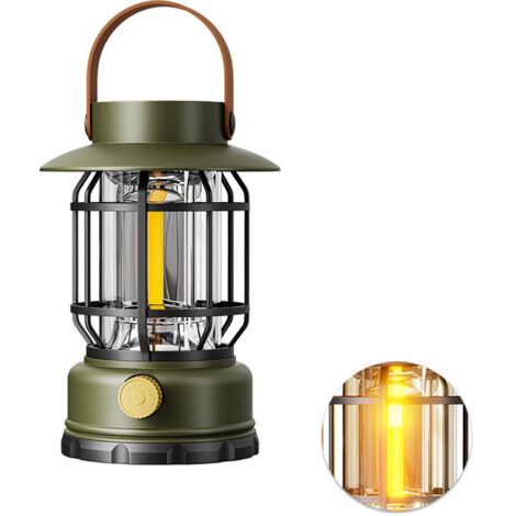 Lampe solaire extérieure pour camping – Lampe d’appoint portable et rétro en tissu militaire vert, idéale pour tente, campement ou ambiance déco  yun