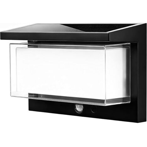 Lampe solaire extérieure pour cour, lampe solaire domestique à détecteur de présence, applique murale solaire extérieure étanche - lumière blanche