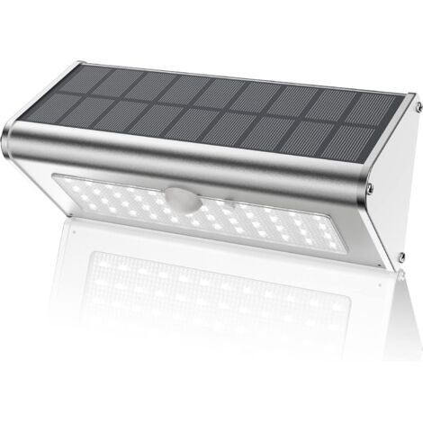 Lampe solaire extérieure pour jardin LED avec capteur, boîtier en alliage d'aluminium, 4 modes, haute luminosité et finition de haute qualité