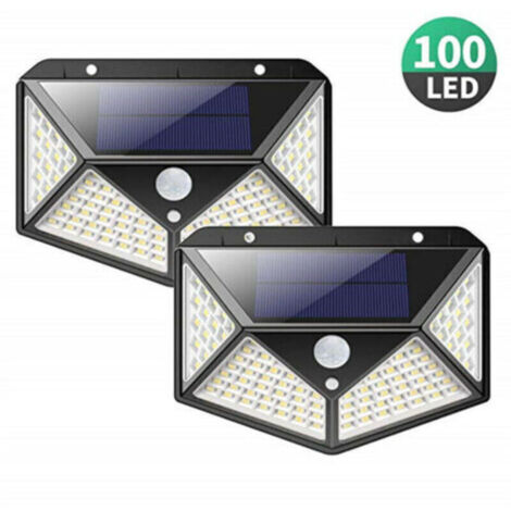 Lampe Solaire Extérieur【Version Puissante 2 Pack】100 LED 2200 mAh éclairage Extérieur étanche 270° lumière Solaire Déte