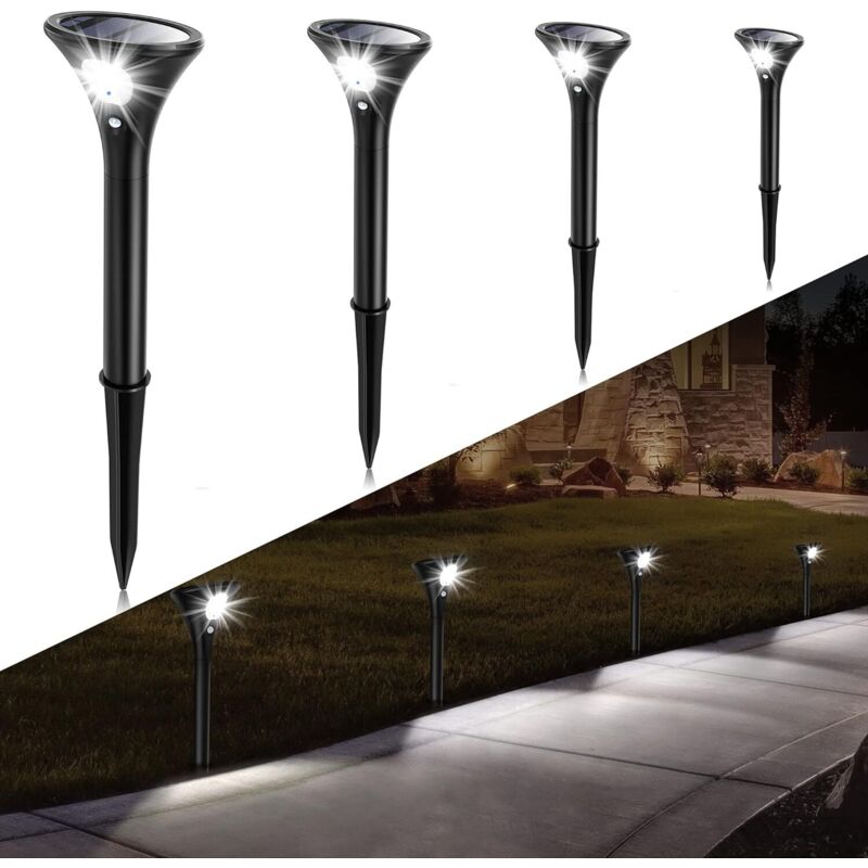 Lampe Solaire Extérieur Jardin Lumière Solaire Exterieur Étanche IP65 Eclairage Spot Solaire Exterieur LED Sécurité Sans Fil Fonctionne Jusqu'à 120