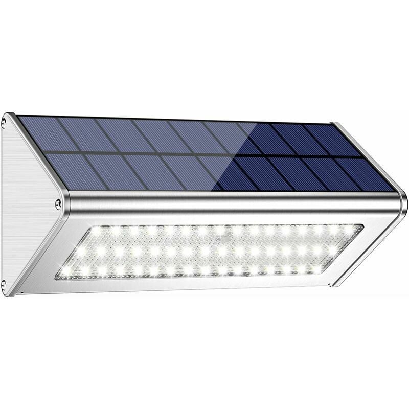 Lampe solaire extérieure 48 led, boîtier en alliage d'aluminium, extérieur étanche IP65, détection de mouvement radar, lumière solaire pour jardin,